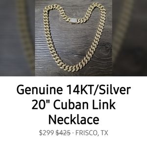Genuine 14KT Silver Cuban Link